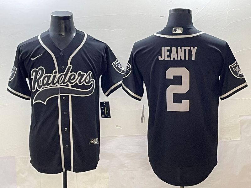 Men 2025 Oakland Raiders 2 Jeanty Black Joint Name Nike Limited NFL Jersey style 12